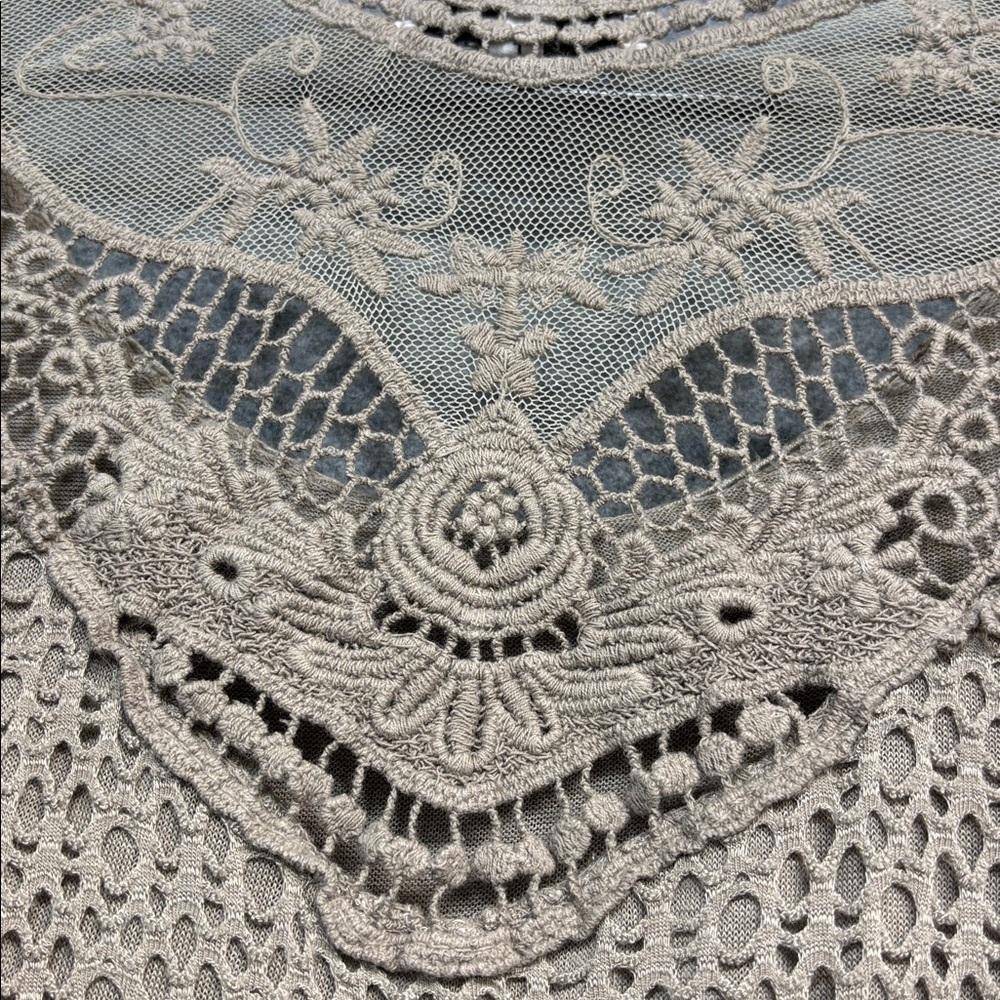 Belle France Long Sleeve Knit lined embroidered viscose blend shirt - Picture 7 of 11